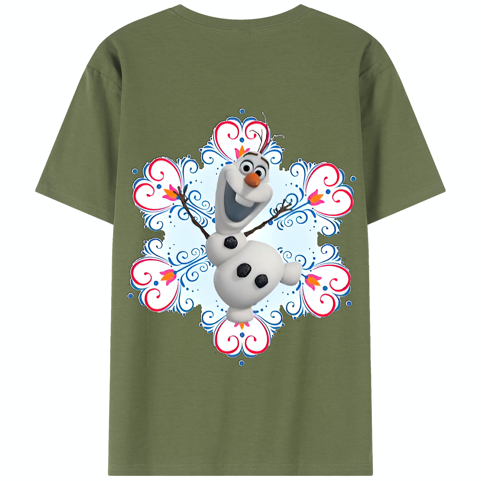 （画像用） アナと雪の女王 アンナ エルサ Frozen Anna Elsa 綿100％半袖Tシャツ（背面プリント）
